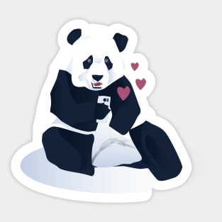 panda gettin social Sticker